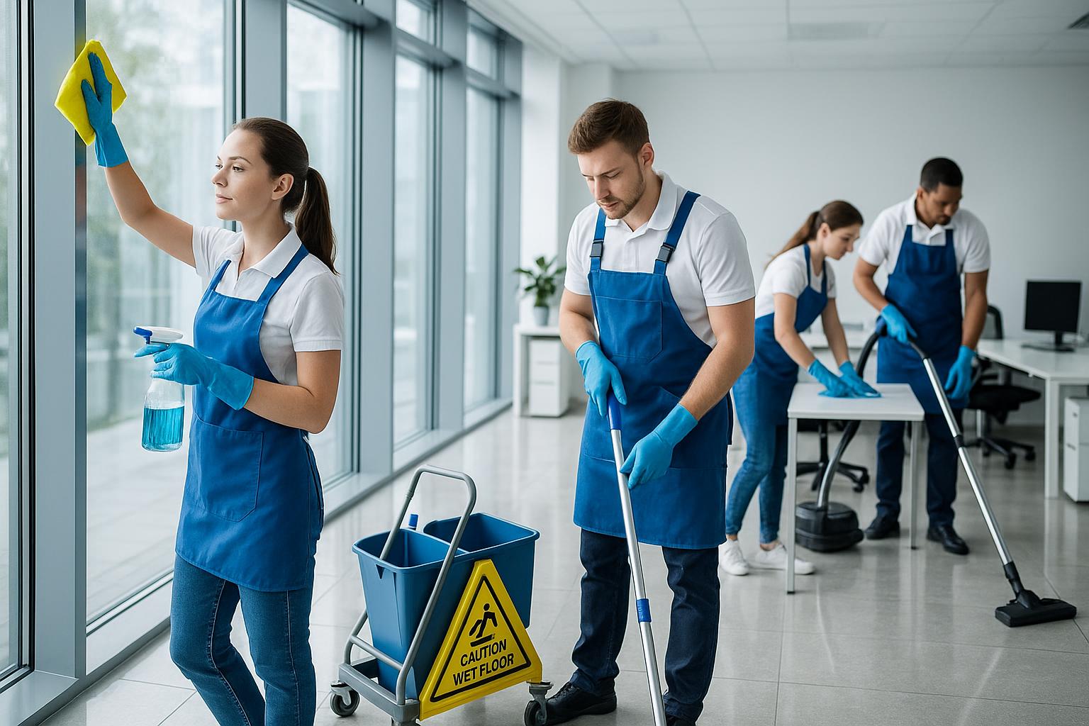 Professional cleaning team